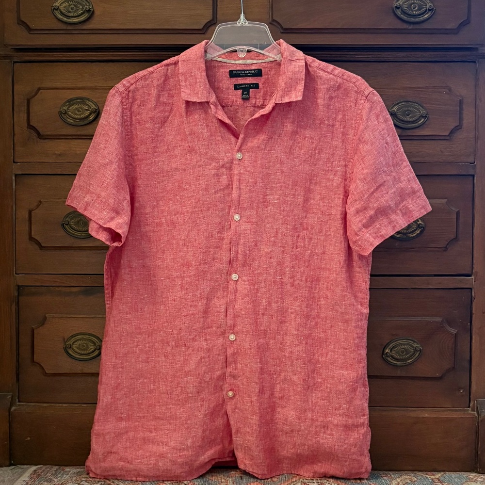 Banana Republic 100% Linen Camden Fit S/S Shirt Men’s M